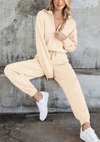 PRETTYGARDEN Women's 2 Piece Sweater Set Pullover Zip Up Sweatshirt Jogger Sweatpants Tracksuit Casual Outfit