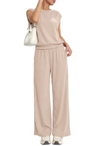 PRETTYGARDEN Women's Summer 2 Piece Lounge Sets 2026 Cap Sleeve Tops Wide Leg Pants Workout Sets Loose Casual Tracksuit PRETTYGARDEN