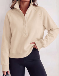 PRETTYGARDEN Women's Fall Trendy Oversized Sweatshirts | Comfy Ribbed Fabric, Raglan Long Sleeve Collared; Button Up Henley Pullover Blouse, Casual Workout Tops, Y2K Fashion Clothing