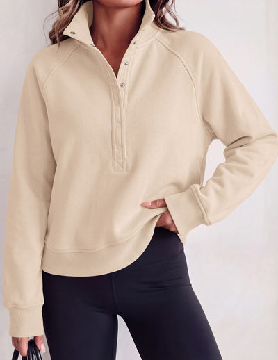 PRETTYGARDEN Women's Fall Trendy Oversized Sweatshirts | Comfy Ribbed Fabric, Raglan Long Sleeve Collared; Button Up Henley Pullover Blouse, Casual Workout Tops, Y2K Fashion Clothing