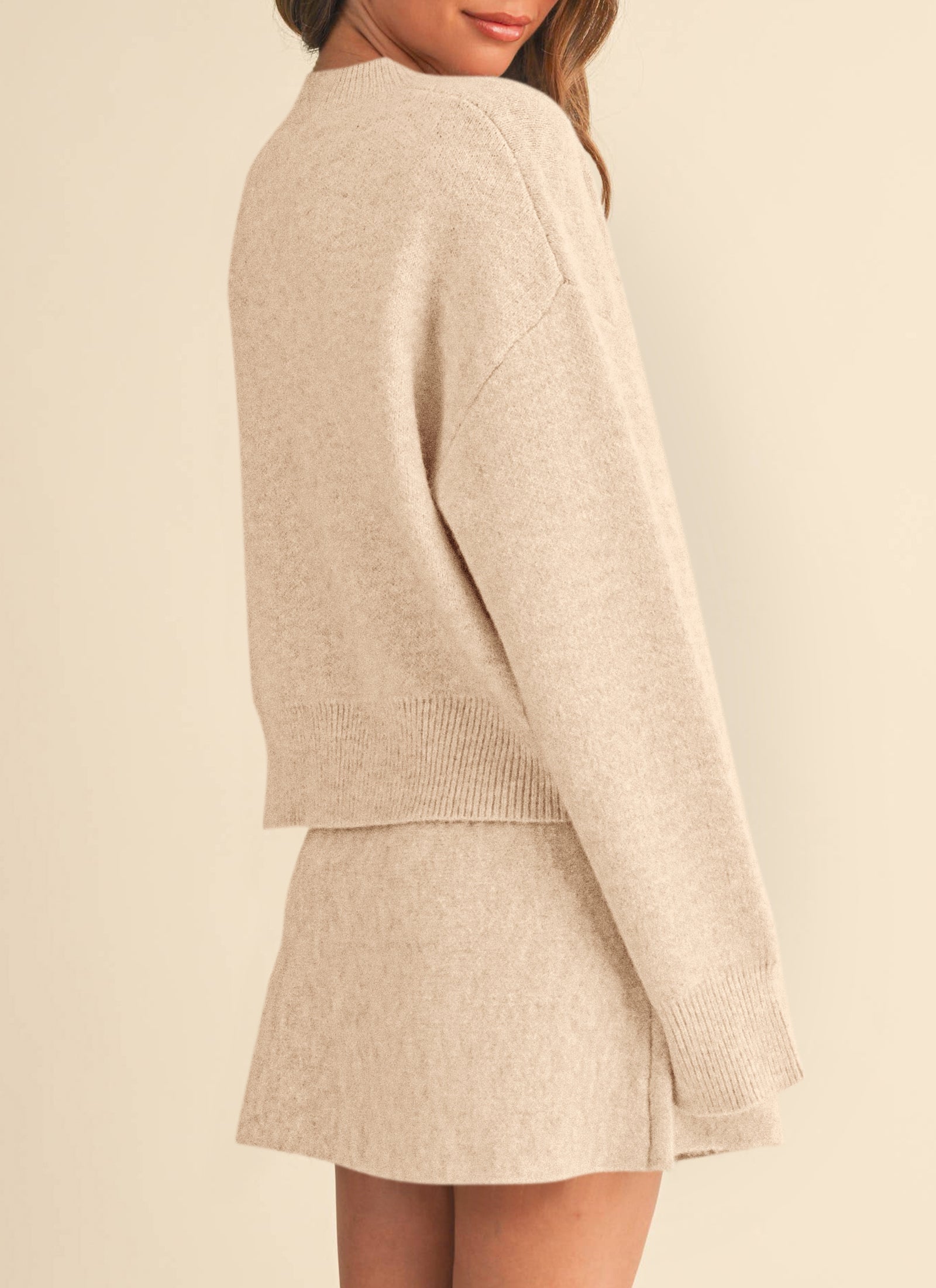 PRETTYGARDEN 2 Piece Sets For Women Sweater Mini Skirt Set