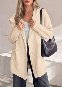 PRETTYGARDEN Women's Long Cardigans Hooded Chunky Sweaters  | Cozy Knit Jacket, Button up, Loose Fit, Pockets, Fall Coats, Trendy Casual, Going Out, Holiday Outfits, Winter Clothing