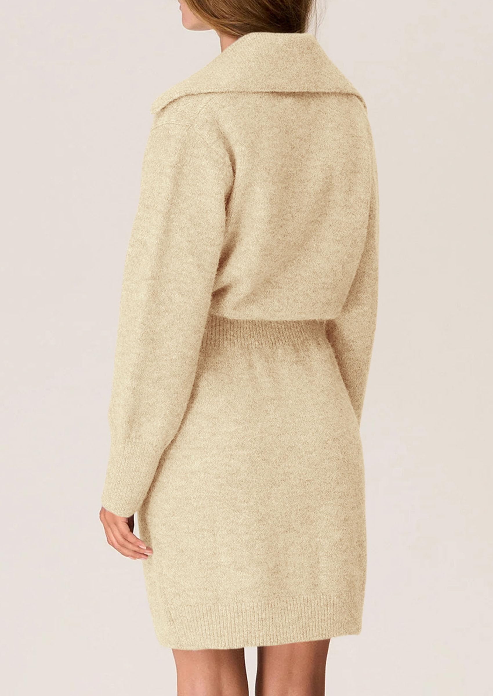 PRETTYGARDEN Sweater Dresses for Women Trendy Long Sleeve Button Down Short Spring Dress