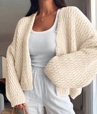 PRETTYGARDEN Women's Fall Cardigan Open Front Chunky Sweaters | Cozy Stretchy Knitwear, Long Sleeve Drop Shoulder, Loose Fit Crochet Jacket, Trendy Holiday Outfits, Warm Winter Clothing