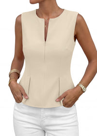 PRETTYGARDEN Women's 2026 Summer Vest Tops Business Casual Going Out Outfits Sleeveless Zip Up Dressy Tank Top Suit Waistcoat PRETTYGARDEN