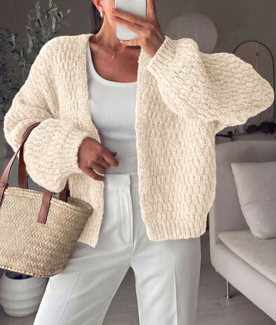 PRETTYGARDEN Women's Fall Cardigan Open Front Chunky Sweaters | Cozy Stretchy Knitwear, Long Sleeve Drop Shoulder, Loose Fit Crochet Jacket, Trendy Holiday Outfits, Warm Winter Clothing