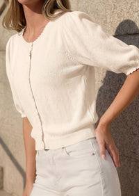 PRETTYGARDEN Puff Short Sleeve Cardigans for Women Lightweight 2026 Summer Shirts Button Up Knit Sweater Tops Spring Clothes PRETTYGARDEN