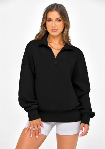 PRETTYGARDEN Womens Half Zip Oversized Sweatshirts Fleece Hoodies Trendy Long Sleeve Pullover Tops Y2k Spring Outfits
