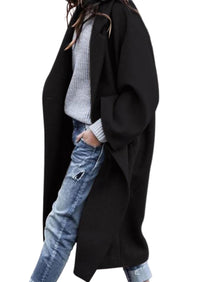 PRETTYGARDEN Womens Winter Coats Trendy Long Sleeve Notch Lapel Button Long Jackets Casual Oversized Vacation Outfits