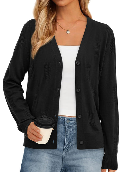 PRETTYGARDEN Women's Soft Winter Cardigan Sweaters Lightweight Knit Button Up Shrug Fall Sweater Tops PRETTYGARDEN