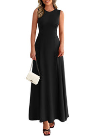 PRETTYGARDEN Women's Summer Tank Maxi Dress Spring Sleeveless Swing A Line Long Flowy Elegant Cocktail Dresses Pockets PRETTYGARDEN