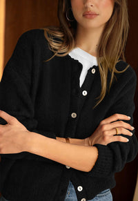 PRETTYGARDEN Long Sleeve Crewneck Button Down Womens Sweaters Fall Open Front Chunky Cardigan Sweaters for Women PRETTYGARDEN