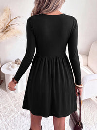 PRETTYGARDEN Womens Long Sleeve Empire Waist Maternity Dress with Pockets Crewnck Flowy A Line Casual Dresses, Above Knee Length, Solid Color & Floral, Baby Shower Outfits, Travel Fashion Clothes