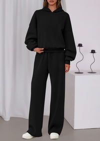 PRETTYGARDEN Womens Sweatsuits 2 Piece Set Casual Winter Long Sleeve Hoodie Loose Wide Leg Sweatpants Fall Tracksuit