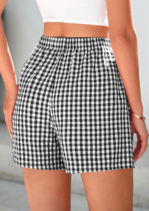 Womens Boxer Shorts 2025 Summer Casual Lounge Sleep Gingham Pajama Y2K Plaid Short Pants with Pockets