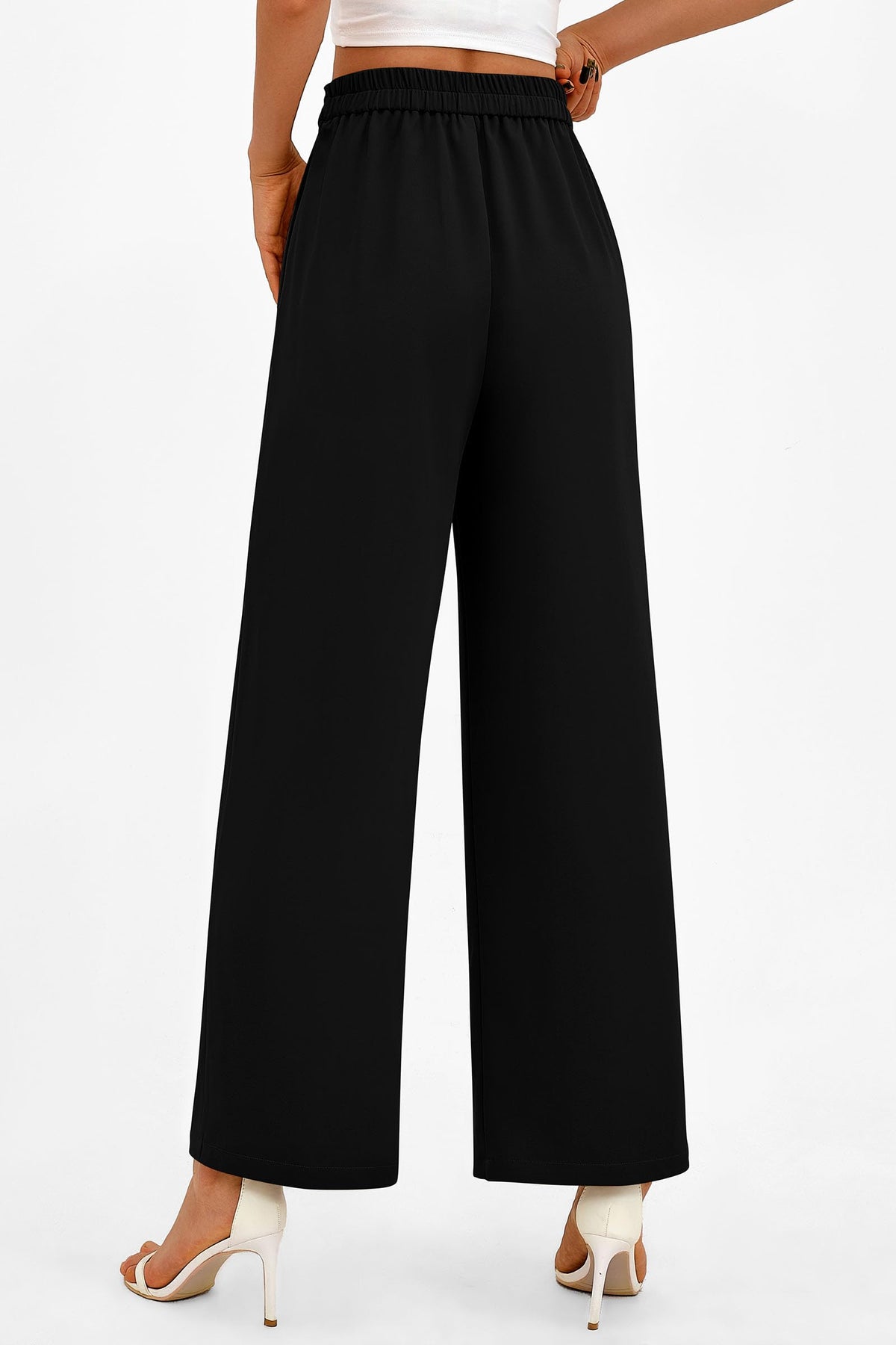 Women's Wide Leg Pants Dressy High Waisted Business Casual Work Office Suit Palazzo Pant Trousers