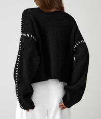 Women's Chunky Knit Fall Sweaters Casual Long Sleeve Mock Neck Oversized Loose Pullover Sweater Tops