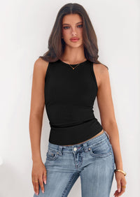 PRETTYGARDEN Womens Summer High Neck Ribbed Tank Tops Casual Basic Sleeveless Slim Fitted Racerback Workout T Shirts PRETTYGARDEN