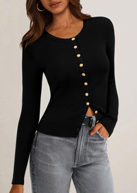 PRETTYGARDEN Womens Fall Cardigan Sweaters Lightweight Long Sleeve Button up Ribbed Knit Tops Winter Fashion Clothes