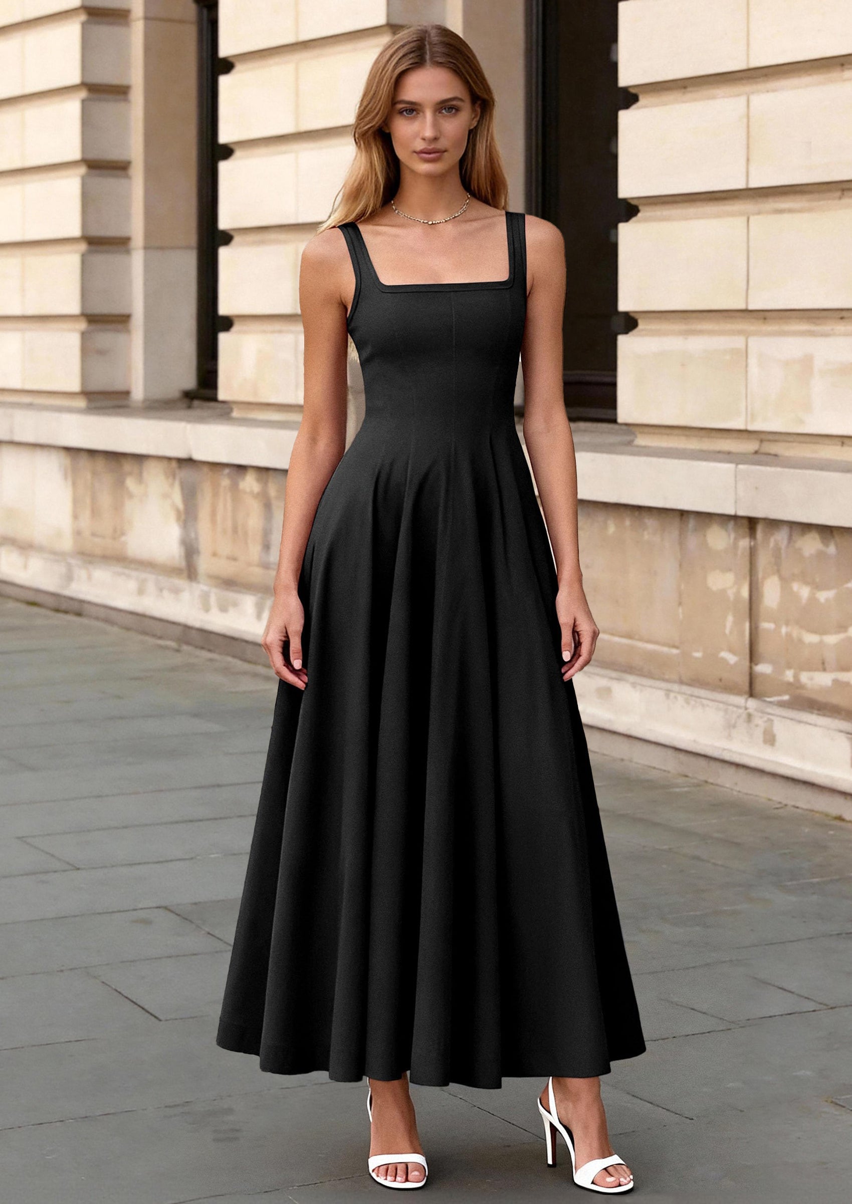 PRETTYGARDEN Cocktail Dresses for Women Formal Summer Sleeveless A Line Long Flowy Spring Wedding Guest Party Midi Dress PRETTYGARDEN