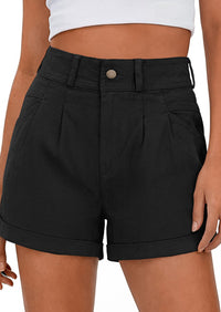PRETTYGARDEN Womens Shorts Dressy Casual High Waisted Pleated Beach Vacation Tailored Summer Shorts with Pockets