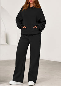 PRETTYGARDEN Women's 2 Piece Outfits Fall Sweatsuits Oversized Hoodies Wide Leg Sweatpants Tracksuits Lounge Matching Sets PRETTYGARDEN