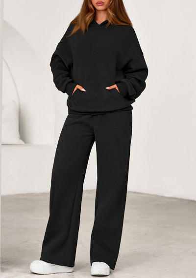 PRETTYGARDEN Women's 2 Piece Outfits Fall Sweatsuits Oversized Hoodies Wide Leg Sweatpants Tracksuits Lounge Matching Sets PRETTYGARDEN