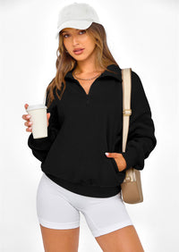 PRETTYGARDEN Womens Half Zip Oversized Sweatshirts Fleece Hoodies Trendy Long Sleeve Pullover Tops Y2k Spring Outfits