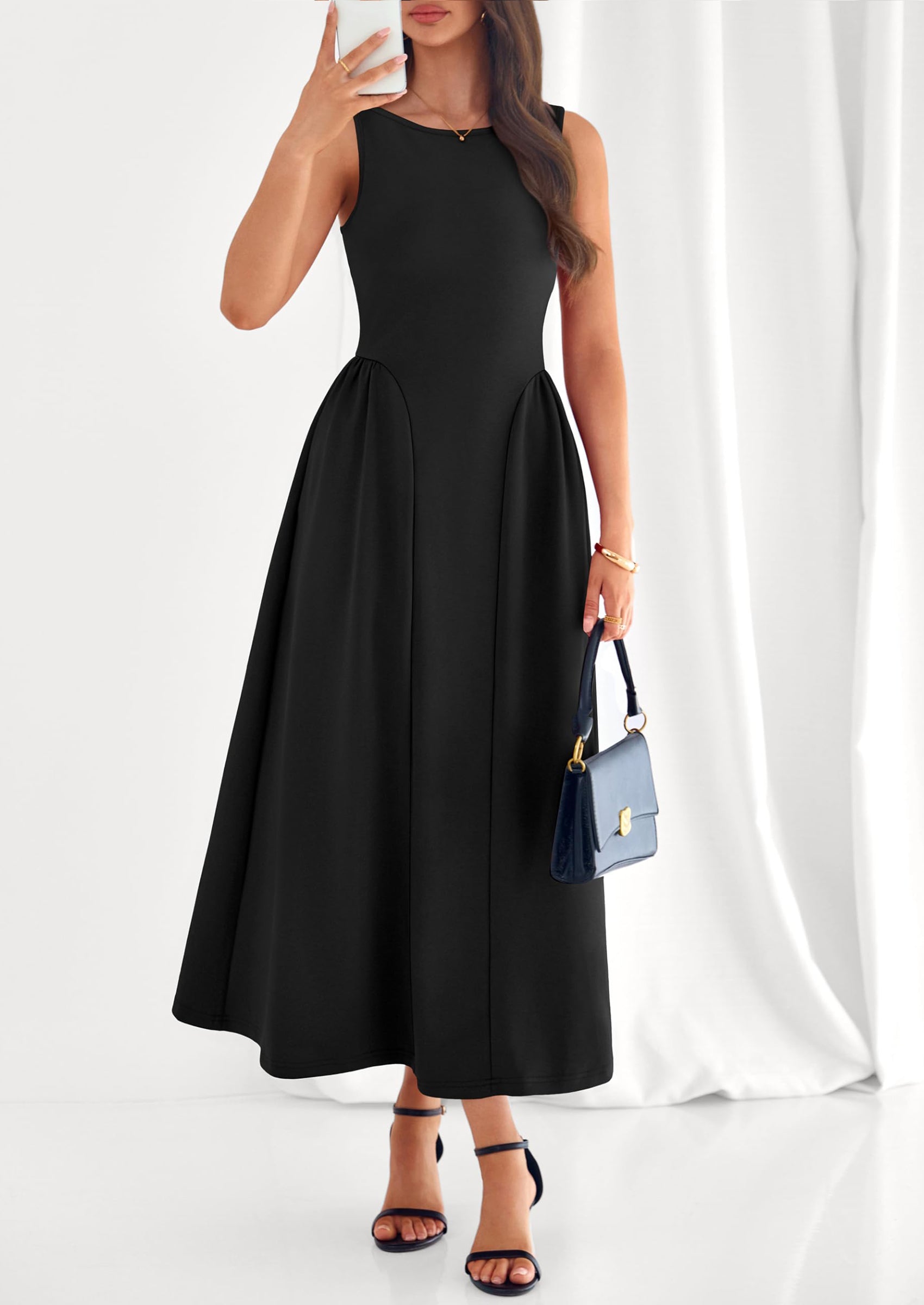 PRETTYGARDEN Summer Sleeveless Maxi Dresses for Women Elegant Classy A Line Tank Formal Midi Long Wedding Guest Dress PRETTYGARDEN