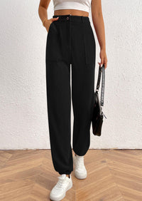 PRETTYGARDEN Women's Pants Dressy Casual Fall Elastic High Waisted Work Office Corduroy Trouser Slacks with Pockets