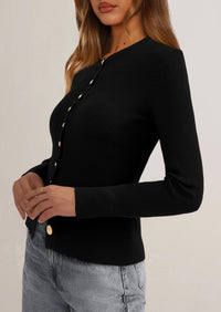 PRETTYGARDEN Womens Fall Cardigan Sweaters Lightweight Long Sleeve Button up Ribbed Knit Tops Winter Fashion Clothes