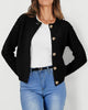 Knit Cardigan Long Sleeve Open Front Button Down Jacket