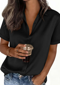 PRETTYGARDEN Women's Summer Button Down Shirts Short Sleeve Work Tops Dressy Blouses Spring Business Casual Outfits PRETTYGARDEN