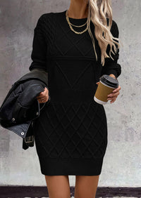 Women's Long Sleeve Short Sweater Dress Chunky Ribbed Knit Tunic Pullover Oversized Fall Sweaters