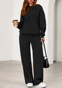 PRETTYGARDEN Women's 2 Piece Outfits Fall Sweatsuits Oversized Hoodies Wide Leg Sweatpants Tracksuits Lounge Matching Sets PRETTYGARDEN