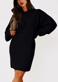 Womens Knit Pullover Sweaters 2024 Fall Fashion Clothes Long Sleeve Winter Hoodie Sweater Dress