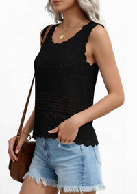 PRETTYGARDEN Womens Crochet Tank Tops Summer Spring Boho Sleeveless Cute Knit Sweater Vest Trendy Beach Vacation Clothes PRETTYGARDEN