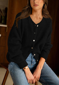 PRETTYGARDEN Long Sleeve Crewneck Button Down Womens Sweaters Fall Open Front Chunky Cardigan Sweaters for Women PRETTYGARDEN