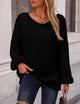 Fall Sweaters Chunky Loose Long Sleeve V Neck Oversized Dressy Casual Knit Pullover Tops