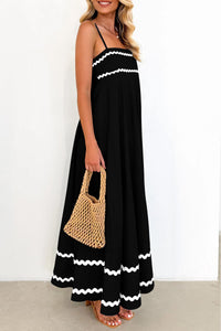 Summer Flowy Maxi Dress Casual Sleeveless Spaghetti Strap Ruffle Beach Long Dresses