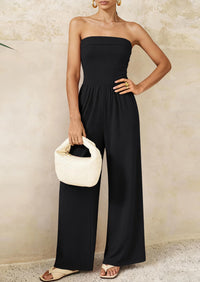 PRETTYGARDEN Tube Jumpsuits for Women Dressy Casual Off Shoulder Wide Leg Rompers Jumper One Piece Vacation Summer Outfits PRETTYGARDEN