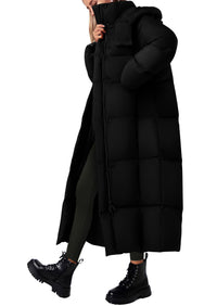 PRETTYGARDEN Women's Winter Long Puffer Coats Hooded Zip Up Casual Thickened Down Jackets Trendy Warm Clothes Outerwear