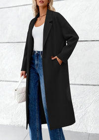 PRETTYGARDEN Womens Winter Coats Trendy Long Sleeve Notch Lapel Button Long Jackets Casual Oversized Vacation Outfits