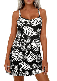 PRETTYGARDEN Women's Summer Dresses Casual Print Spaghetti Strap Sleeveless Sundress Beach Vacation Cover Ups PRETTYGARDEN