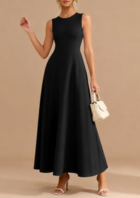 PRETTYGARDEN Women's Summer Tank Maxi Dress Spring Sleeveless Swing A Line Long Flowy Elegant Cocktail Dresses Pockets PRETTYGARDEN