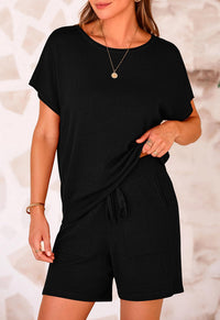 PRETTYGARDEN Two Piece Set for Women Summer Lounge Sets Shorts And Short Sleeve Tops Knitted Matching Travel Spring Outfits PRETTYGARDEN