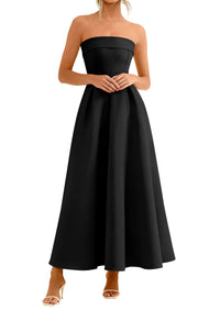 PRETTYGARDEN Cocktail Dresses for Women Summer Formal Elegant Tube Top Strapless Spring Wedding Guest Party Midi Dress PRETTYGARDEN