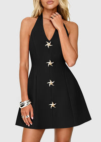 PRETTYGARDEN Cocktail Dresses for Women Short Summer Elegant Halter V Neck Sleeveless A Line Spring Mini Party Dress PRETTYGARDEN