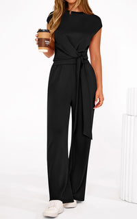 PRETTYGARDEN 2 Piece Matching Lounge Sets For Women Summer Short Sleeve Tie Front Crop Tops Casual Wide Leg Pants Tracksuit PRETTYGARDEN