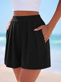 PRETTYGARDEN Flowy Summer Shorts for Women High Waisted Wide Leg Knitted Wide Leg Soft Pajama Shorts Women Vacation Outfits PRETTYGARDEN